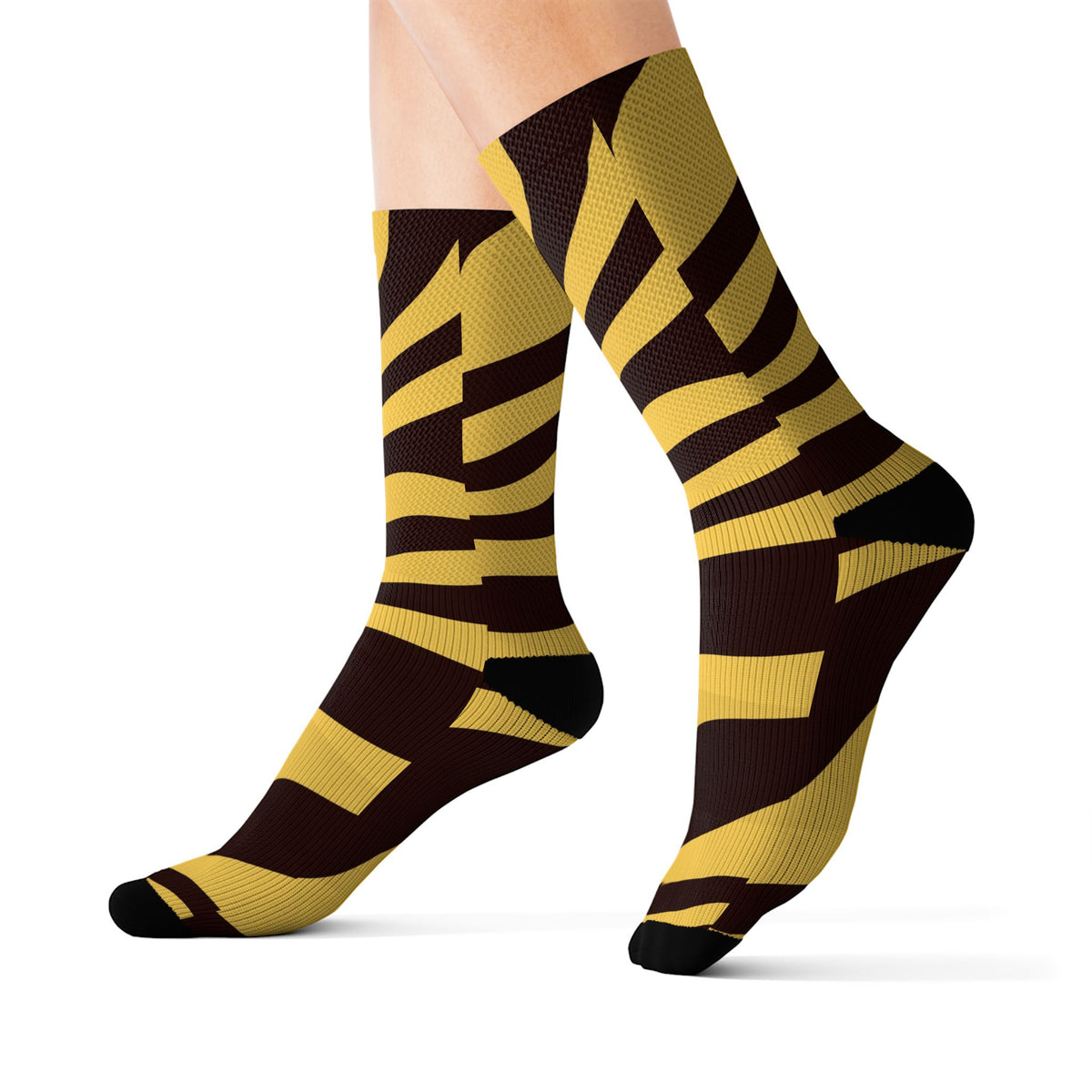 Sunset Orchard Zebra Athletic Crew Socks
