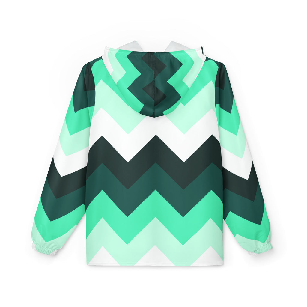 Mint Chevron Women's Windbreaker Jacket