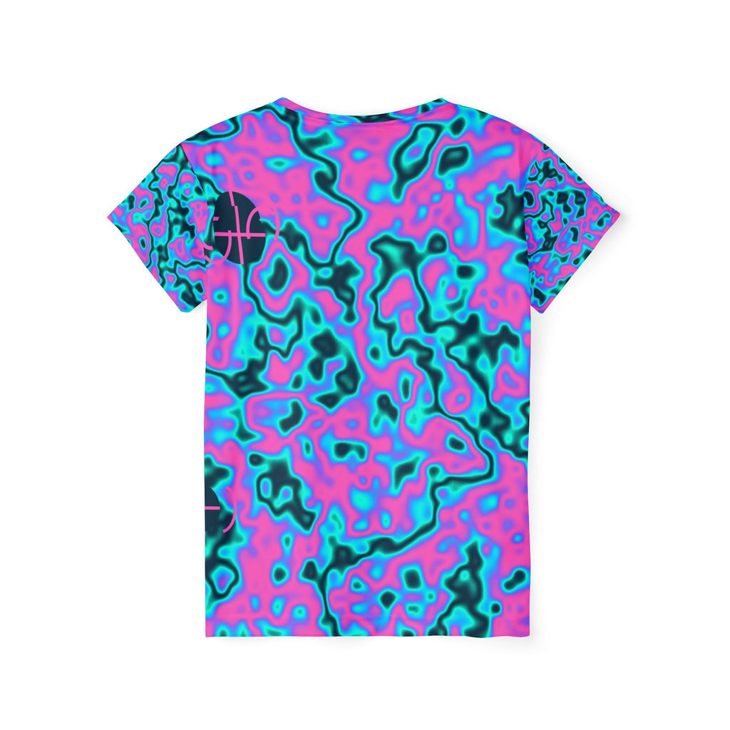 Basketball Neon Lagoon Marble Flow Women's Sports Jersey