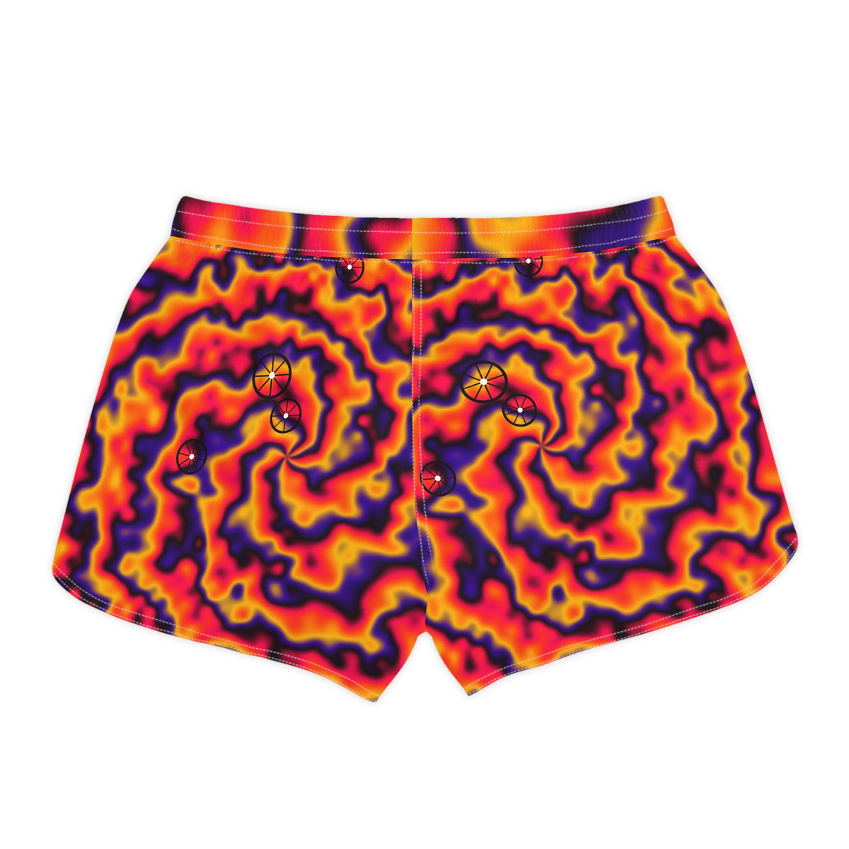 Cycling Hot Lava Tie-Dye Spin Women's Athletic Shorts with Pockets