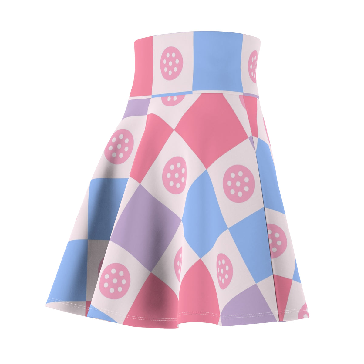 Pickleball Cotton Candy Checker Drive Women's Athletic Skater Skirt