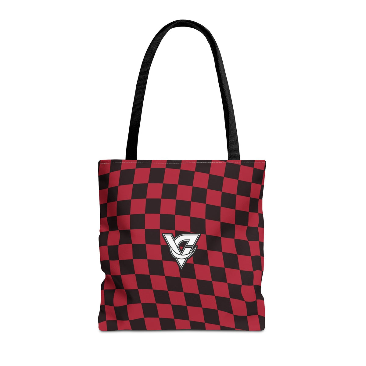 Spiced Wine Warp Check Tote Bag — All-Over Print Gym & Everyday Tote