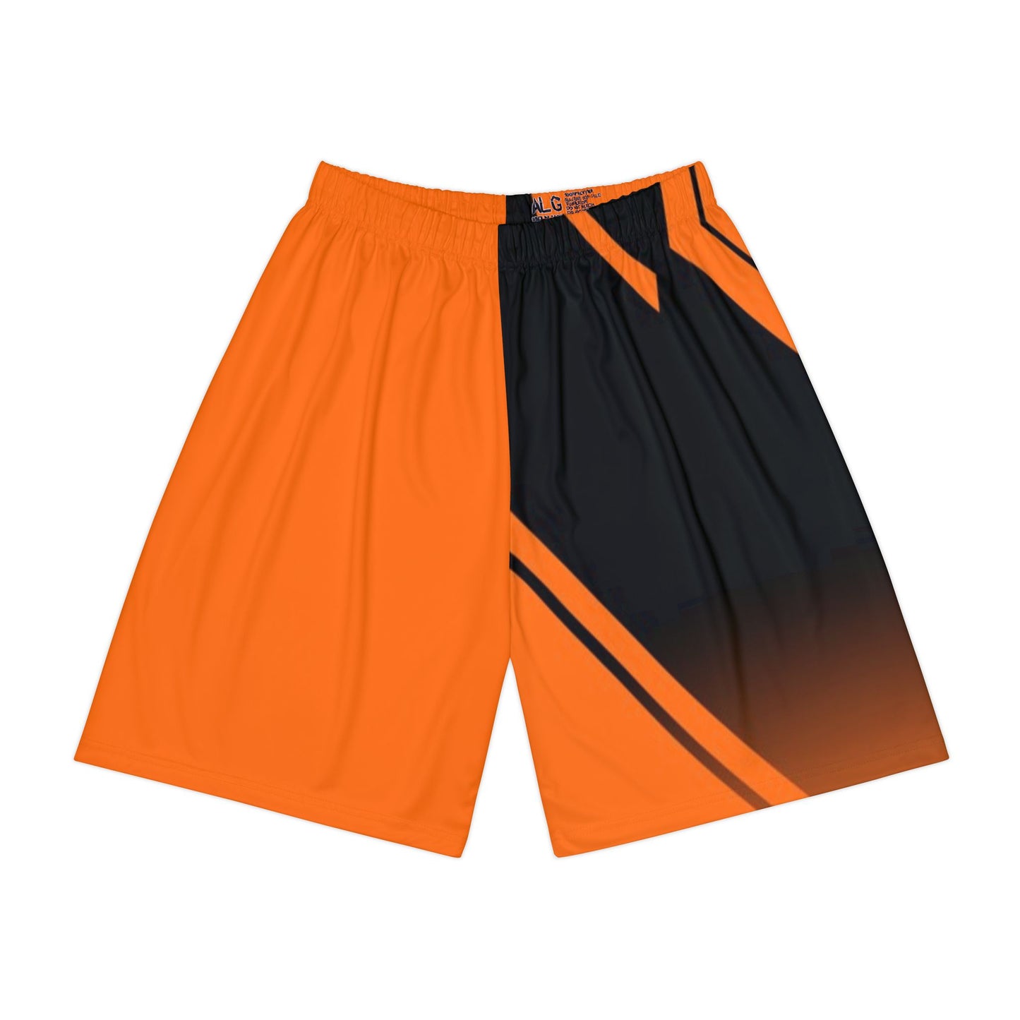 Men's Orange Black Athletic Lightweight Sports & Lounge Wear Shorts — No Pockets
