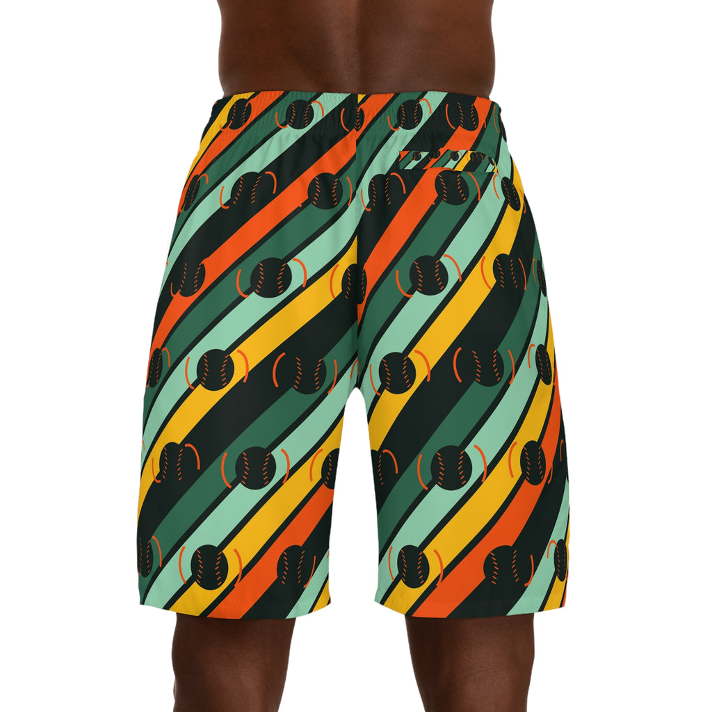 Baseball & Softball Jungle Juice Stripe Surge Men's Athletic Shorts with Pockets