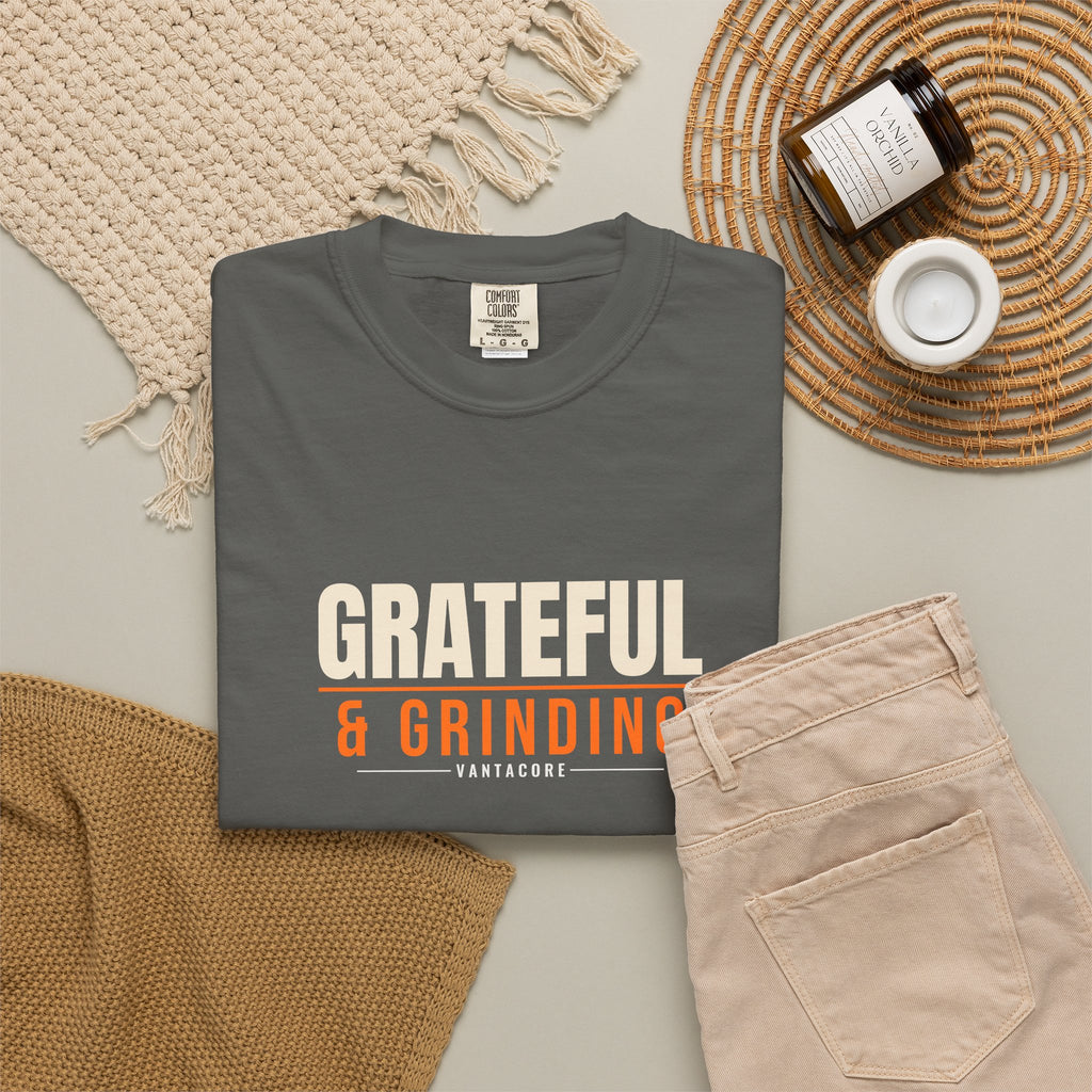 Grateful & Grinding | Women's Garment-Dyed Graphic Tee