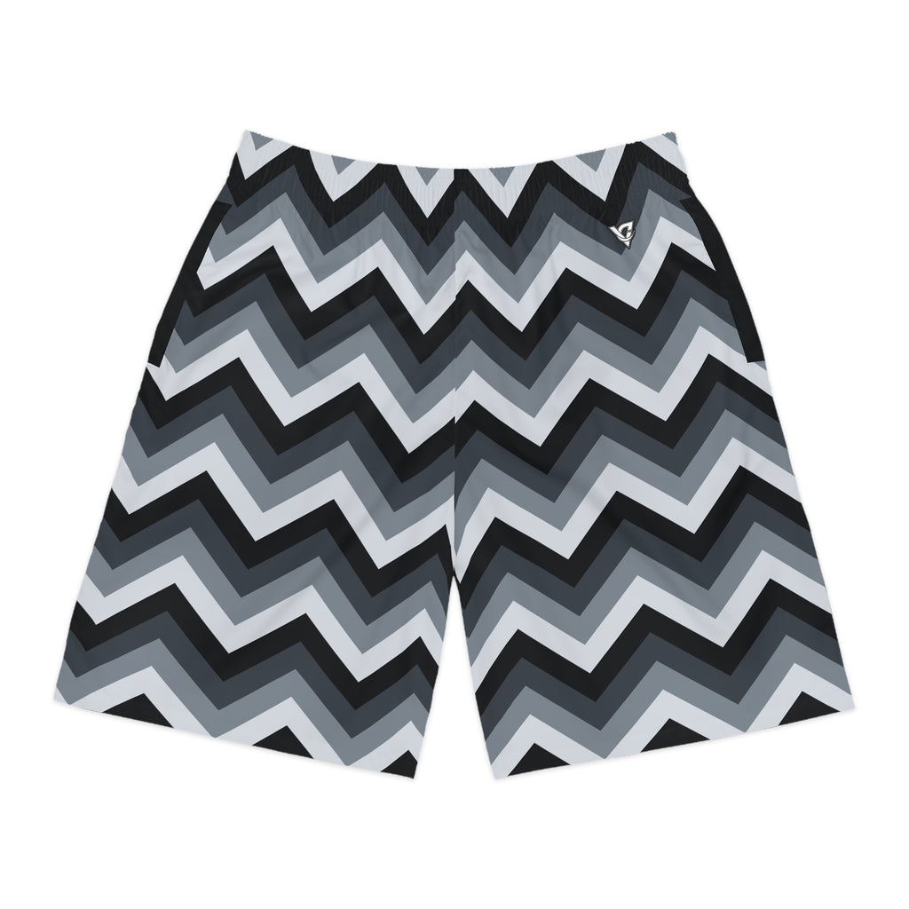 Men's Steel Chevron Performance Jogger Athletic Shorts with Pockets