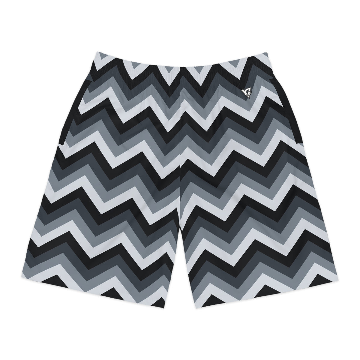 Men's Steel Chevron Performance Jogger Athletic Shorts with Pockets