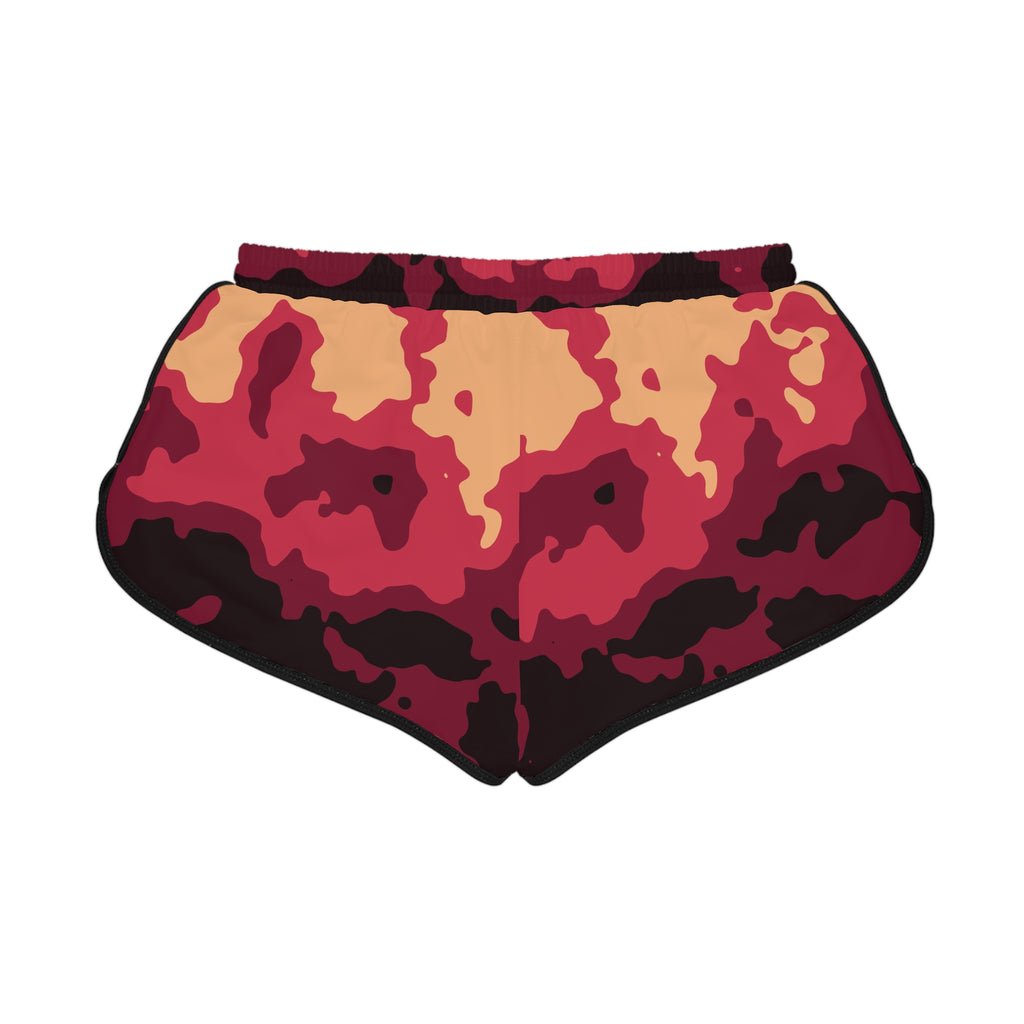 Women's Cranberry Magma Relaxed Shorts — All-Over Print Running & Workout Shorts