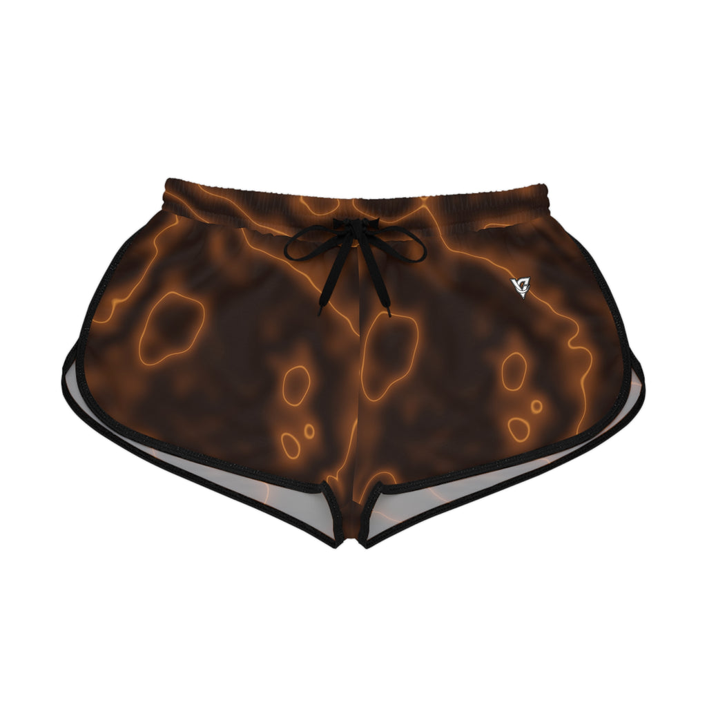 Women's Cider Marble Relaxed Shorts — All-Over Print Running & Workout Shorts