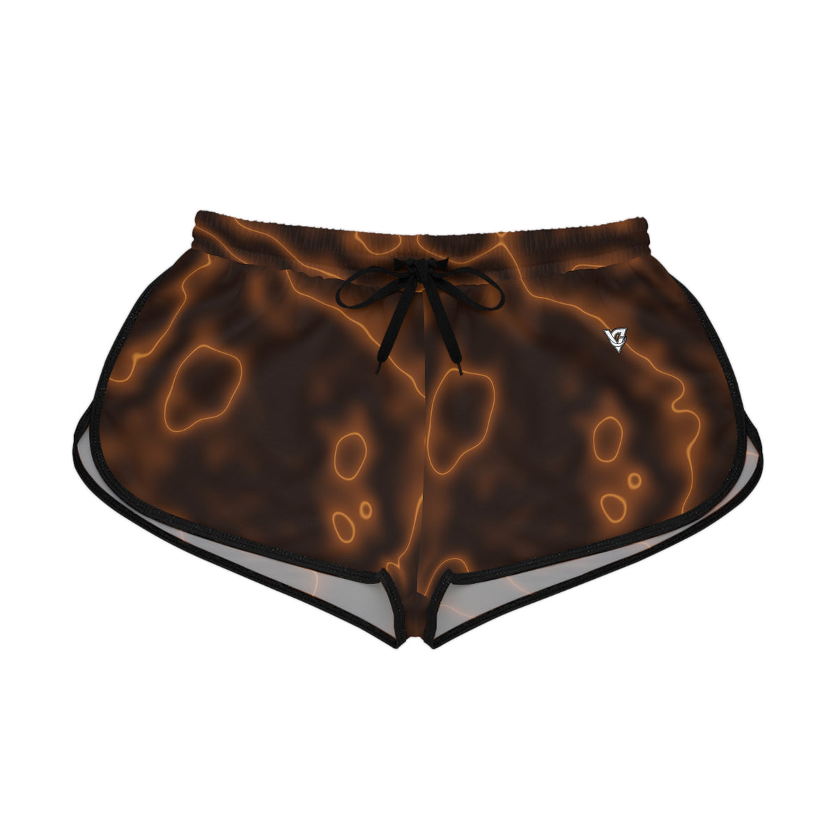 Women's Cider Marble Relaxed Shorts — All-Over Print Running & Workout Shorts