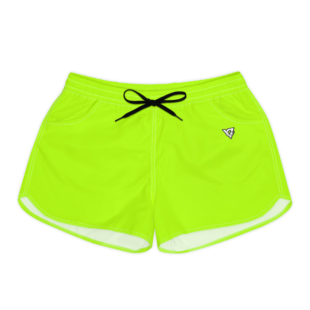 Vantacore Solid Lime Green Women's Athletic Shorts with Pockets
