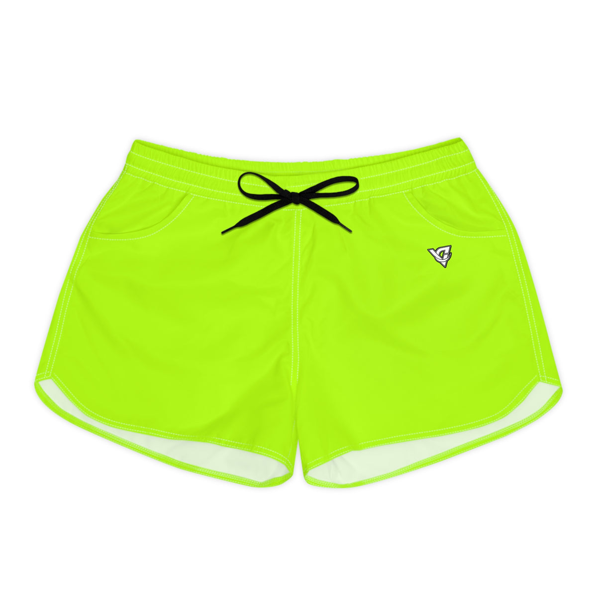 Vantacore Solid Lime Green Women's Athletic Shorts with Pockets