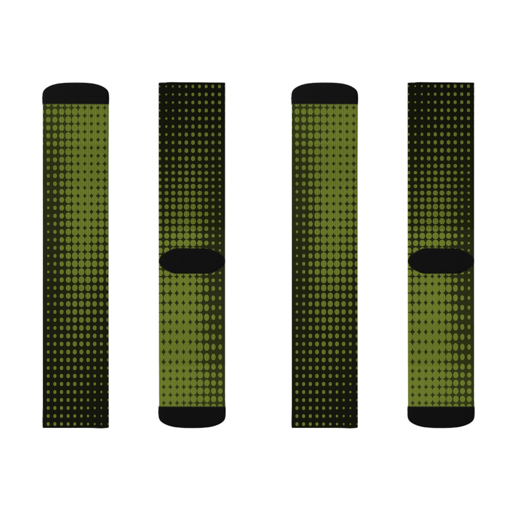 Olive Halftone Athletic Crew Socks