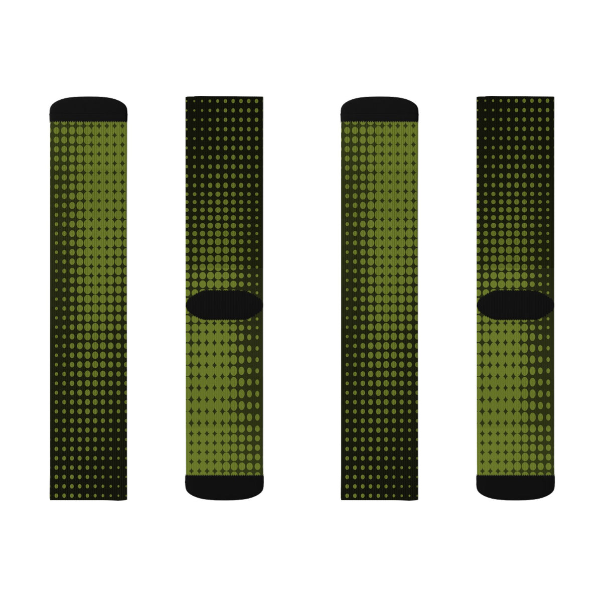 Olive Halftone Athletic Crew Socks