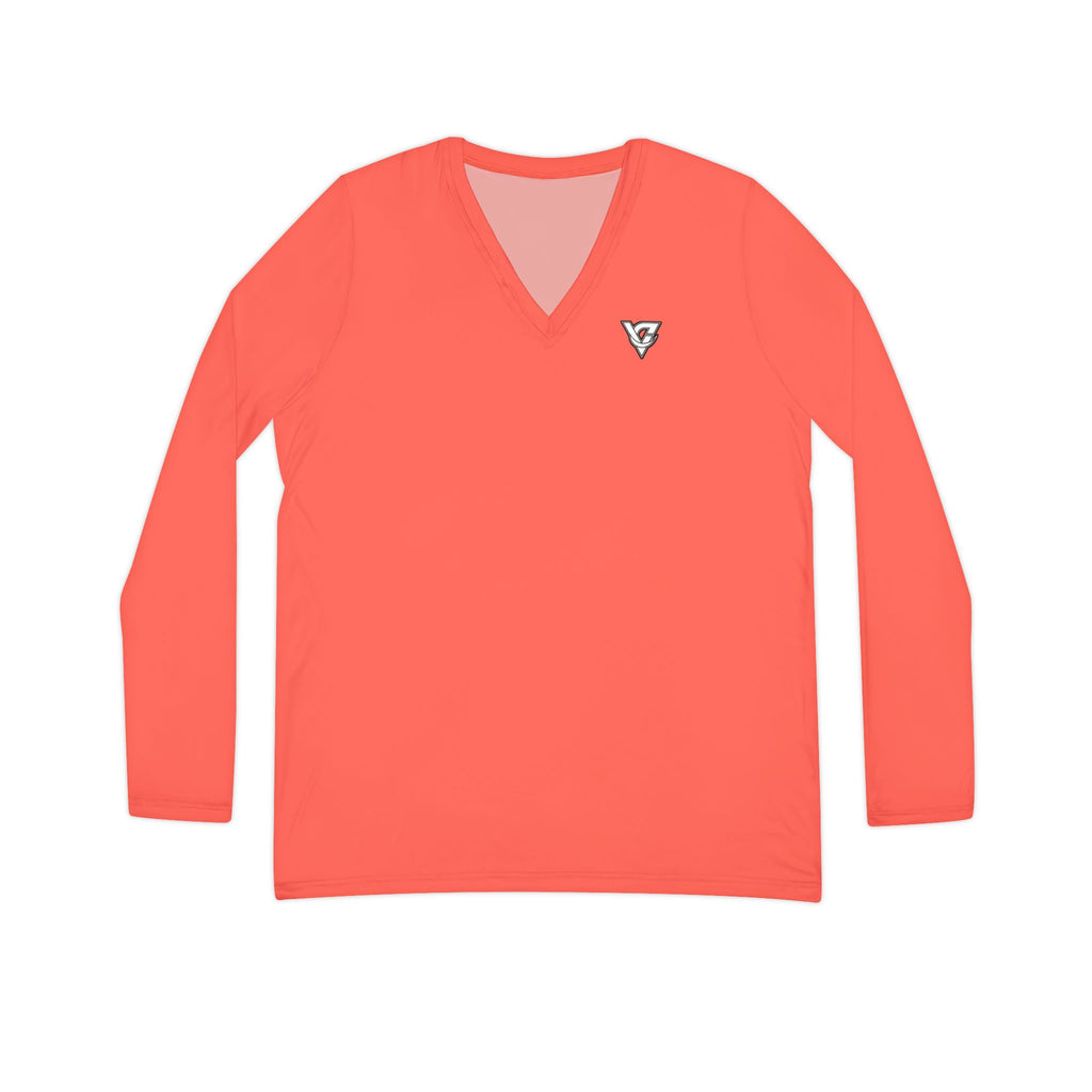 Coral Essential Women's Long Sleeve V-Neck Athletic Top