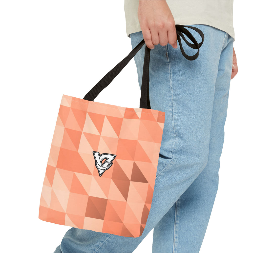 Peach Low-Poly Tote Bag — All-Over Print Gym & Everyday Tote