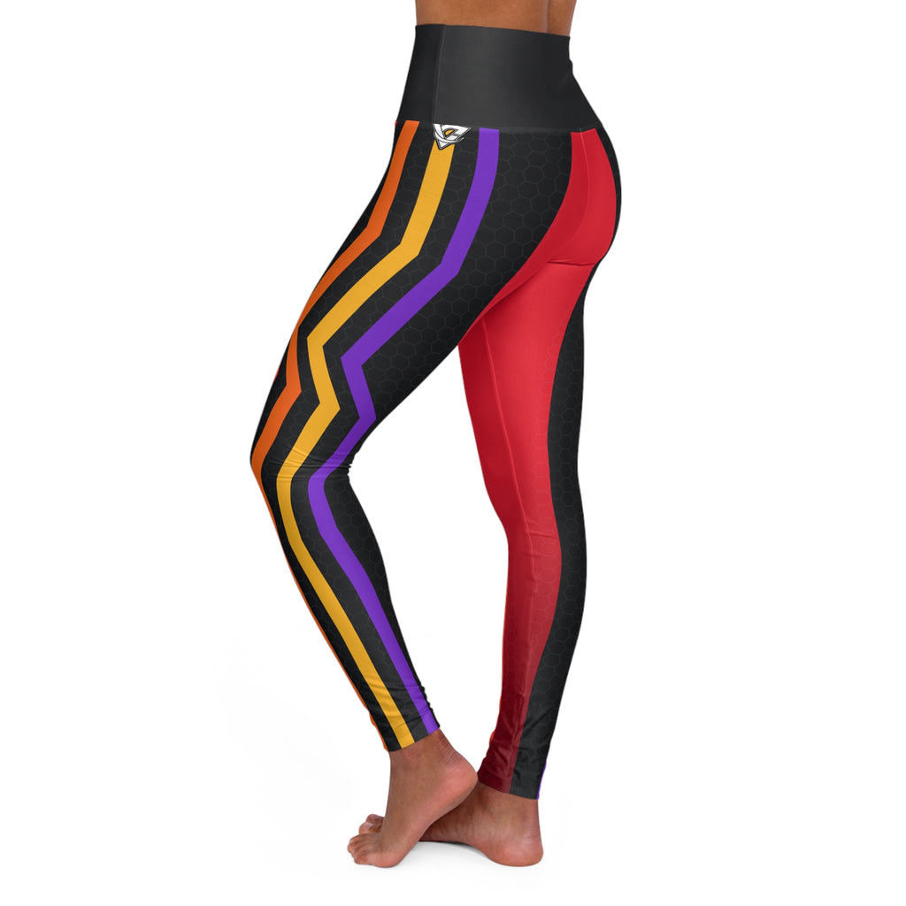 Crimson Ember High-Waisted Yoga Leggings