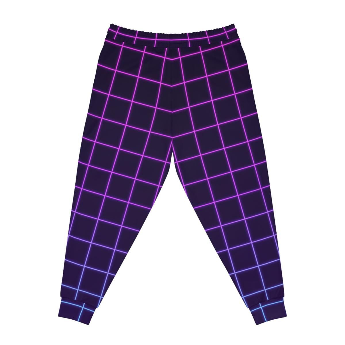 Women's Neon Grid Joggers – Colorful All-Over Print Athletic Jogger Pants