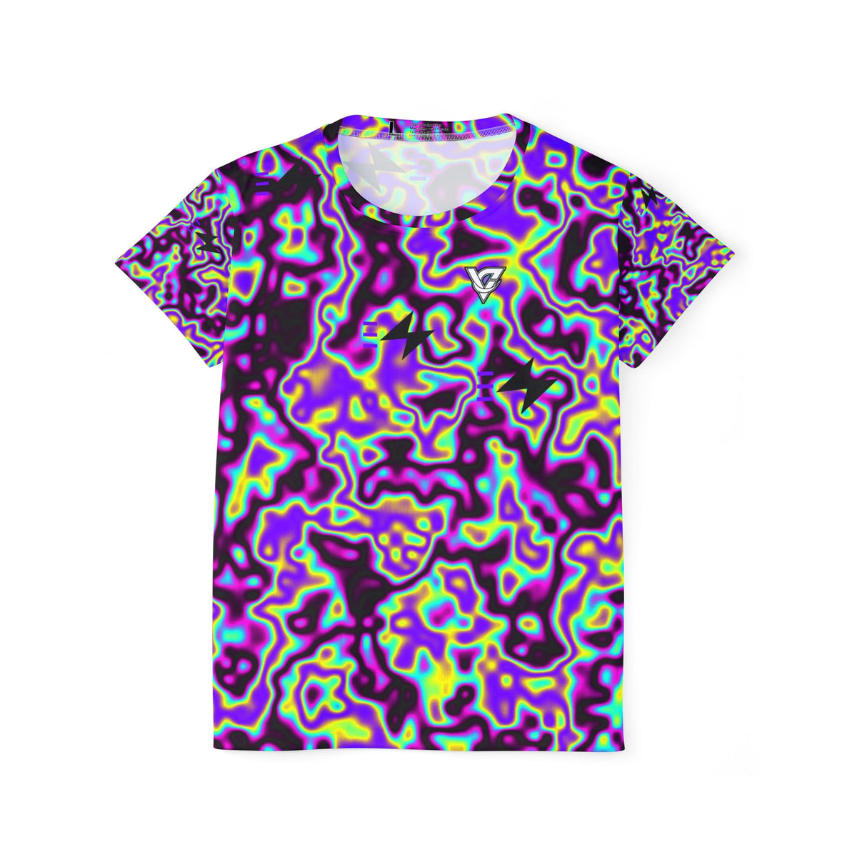 Running Midnight Neon Marble Flow Women's Sports Jersey
