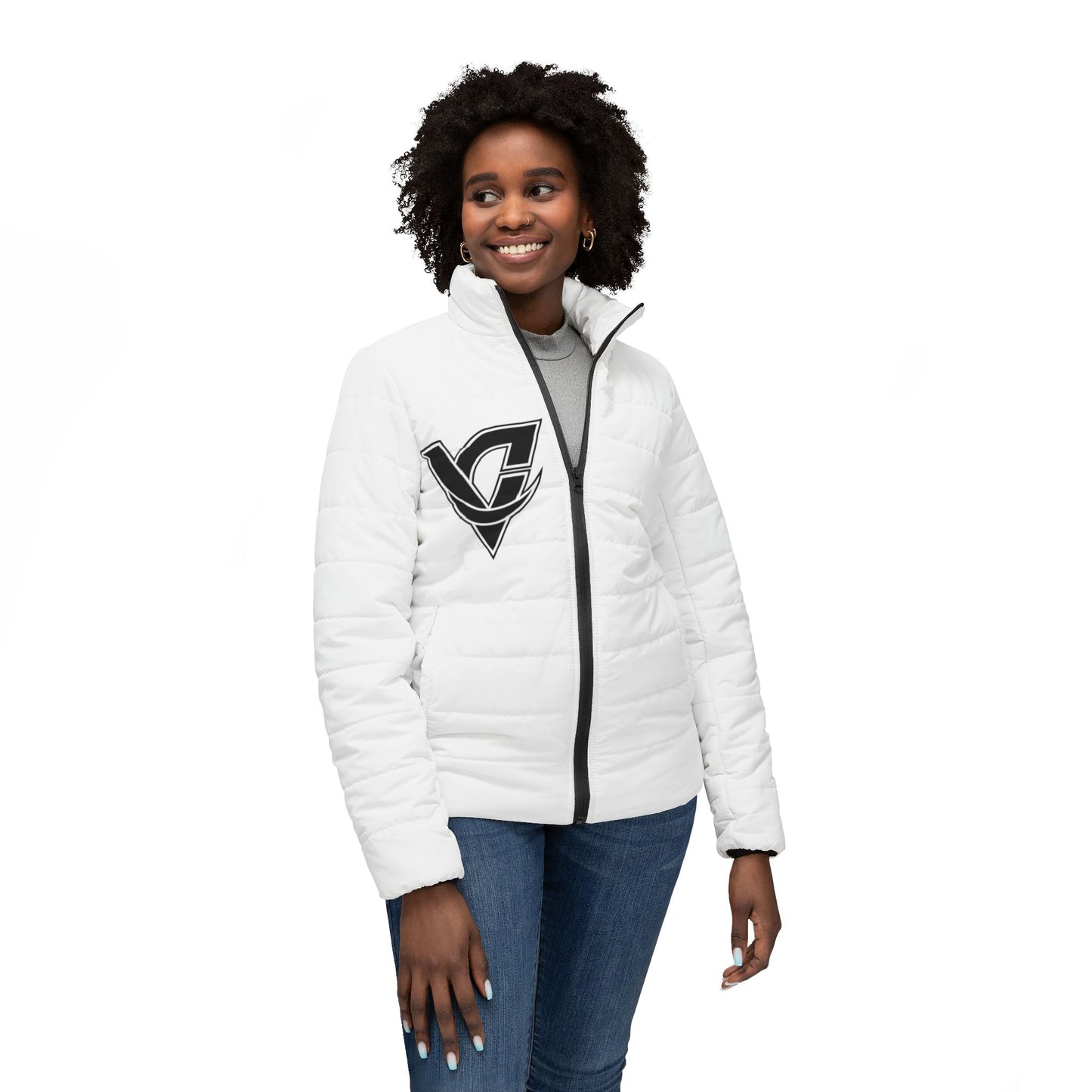 Vantacore Athletics Women’s Puffer Jacket — Logo Quilted Winter Coat