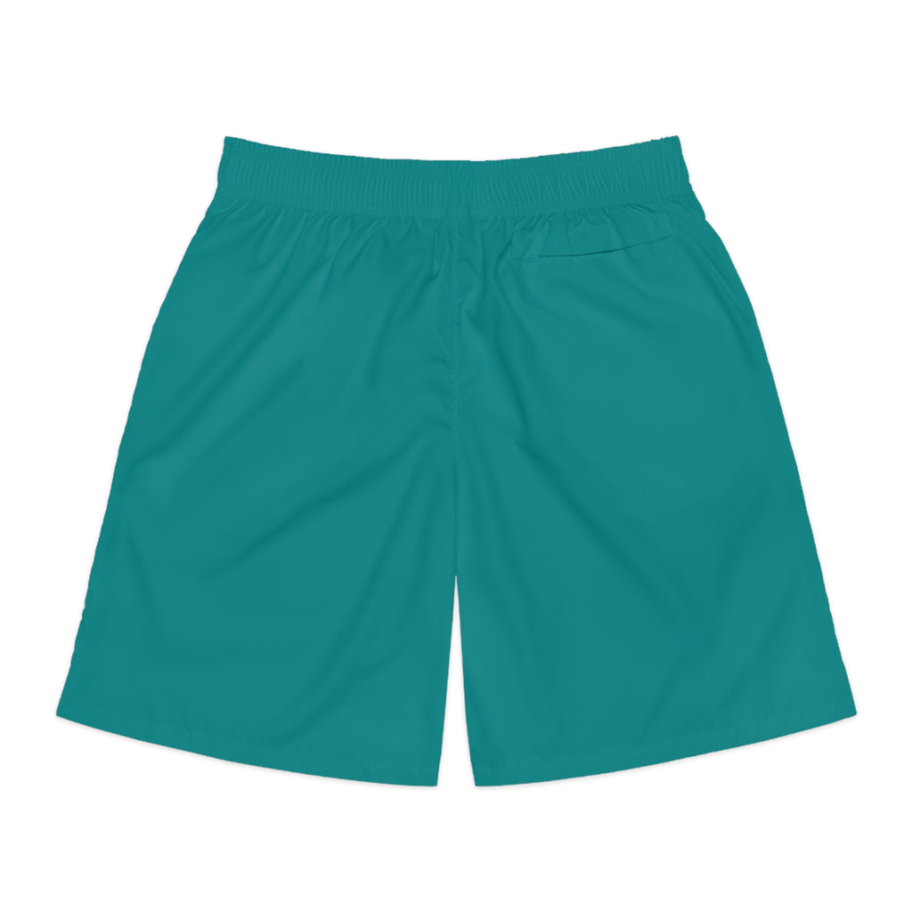 Vantacore Solid Teal Men's Athletic Shorts with Pockets