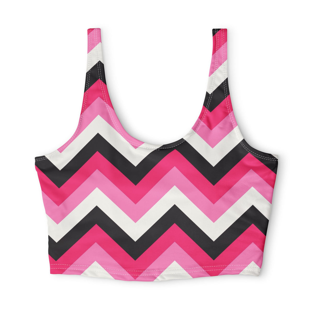 Hot Pink Chevron Sports Bra
