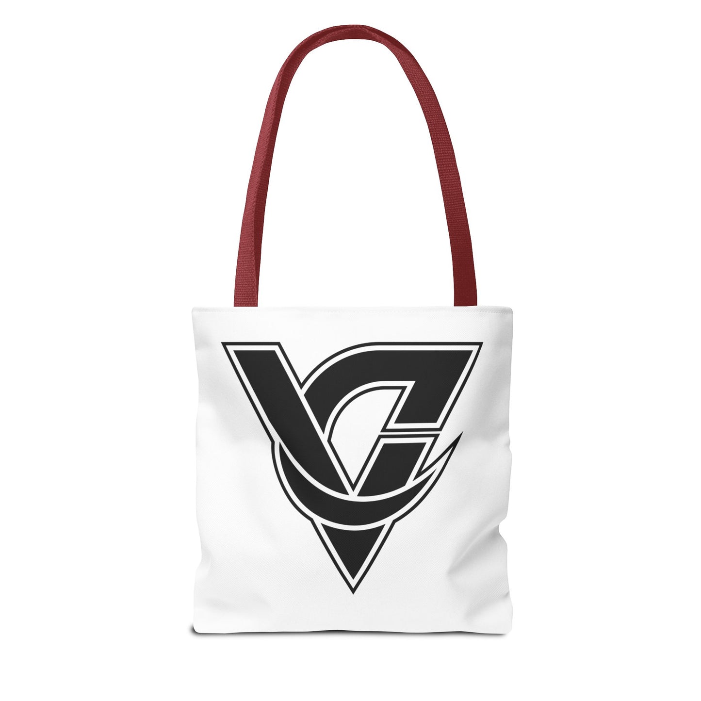 Monogram V Triangle Tote Bag – Bold Black Logo All-Over Print