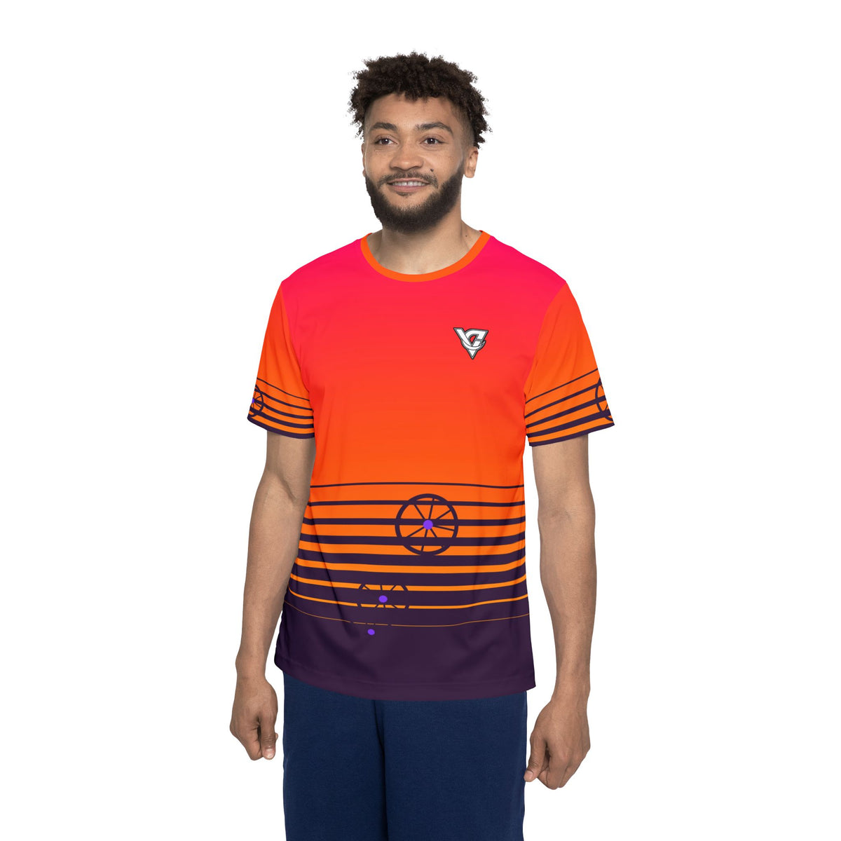 Cycling Berry Blast Horizon Fade Men's Sports Jersey