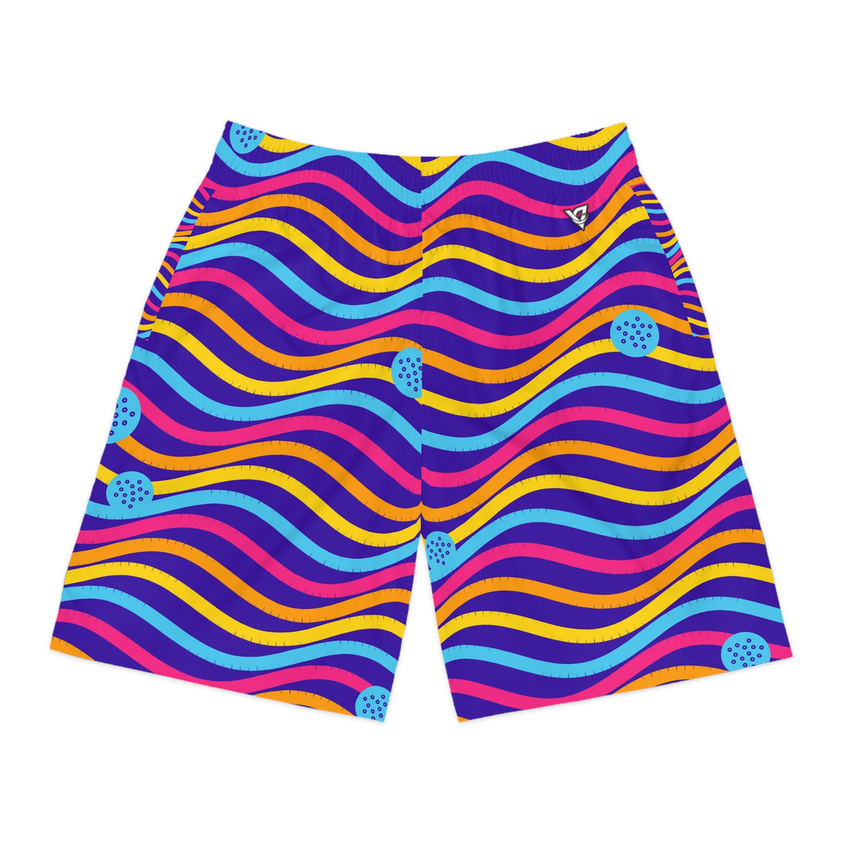 Golf Sunrise Punch Wave Rider Men's Athletic Shorts with Pockets