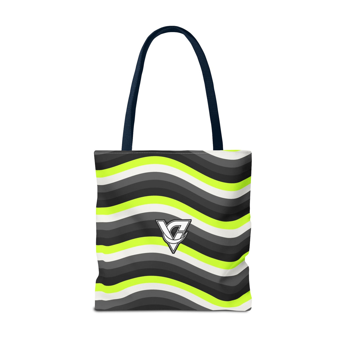 Graphite Wave Tote Bag — All-Over Print Gym & Everyday Tote