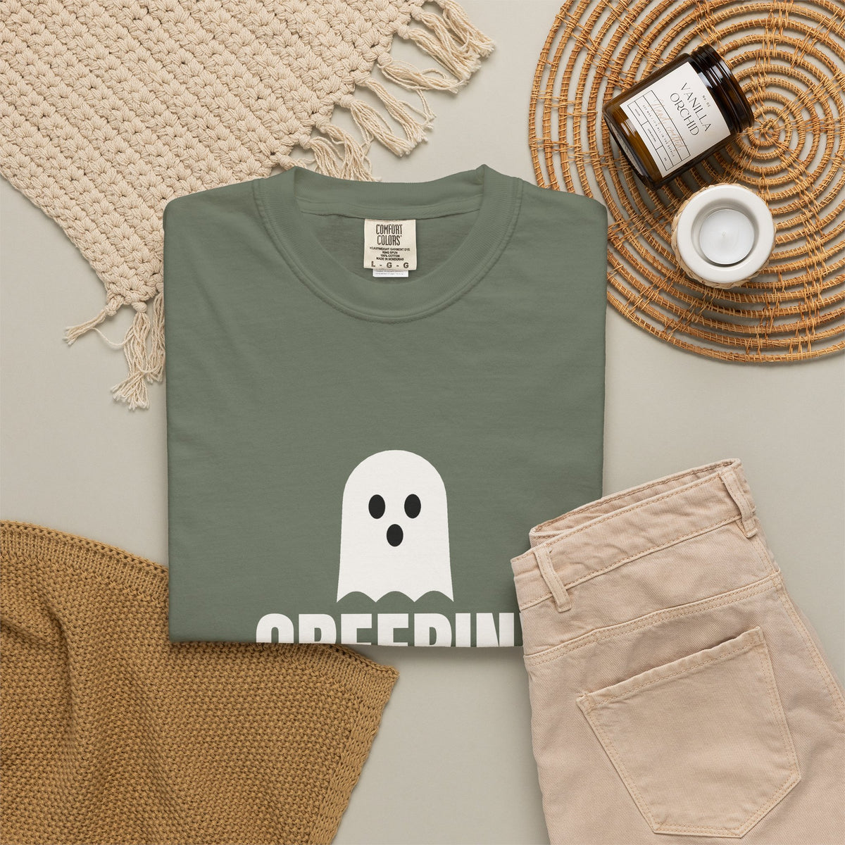 Creepin' It Real | Women's Halloween Garment-Dyed Graphic Tee
