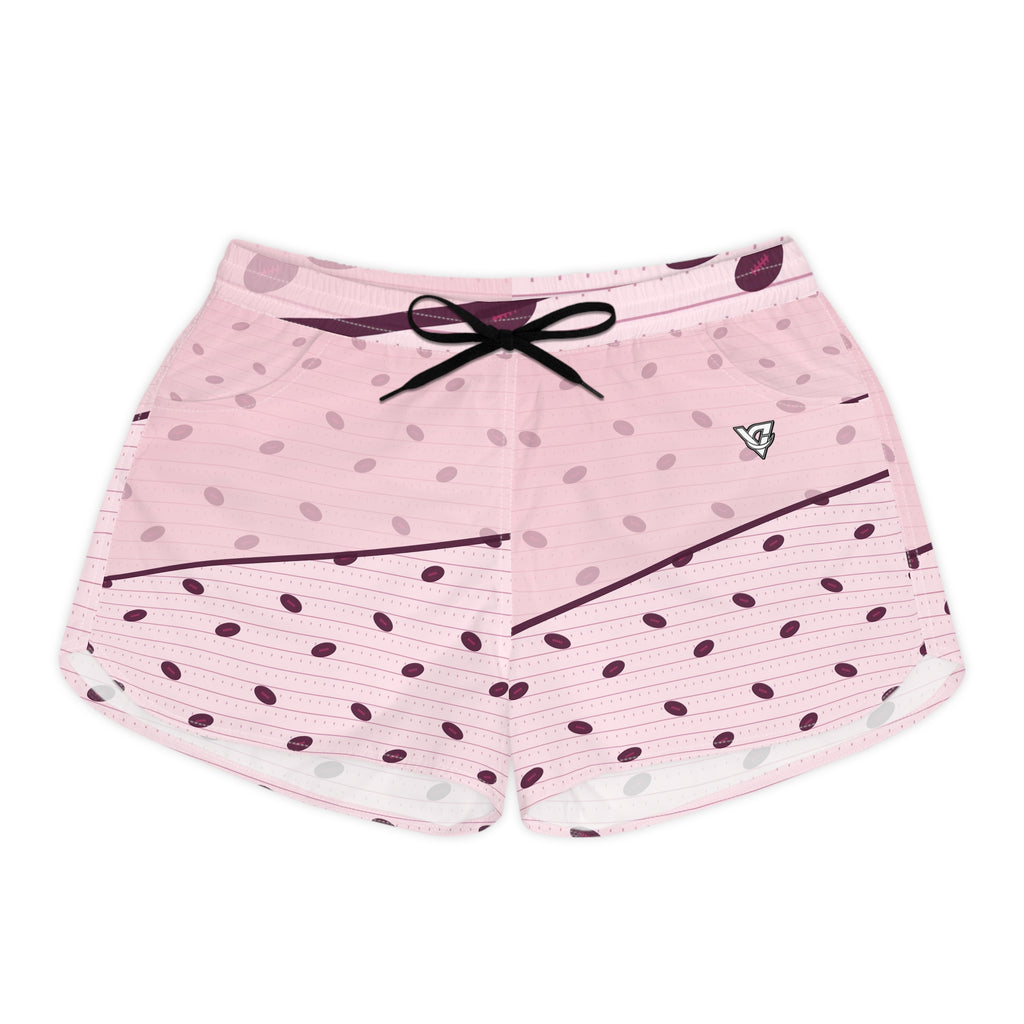 Football Blush Rose Gridiron Women's Athletic Shorts with Pockets