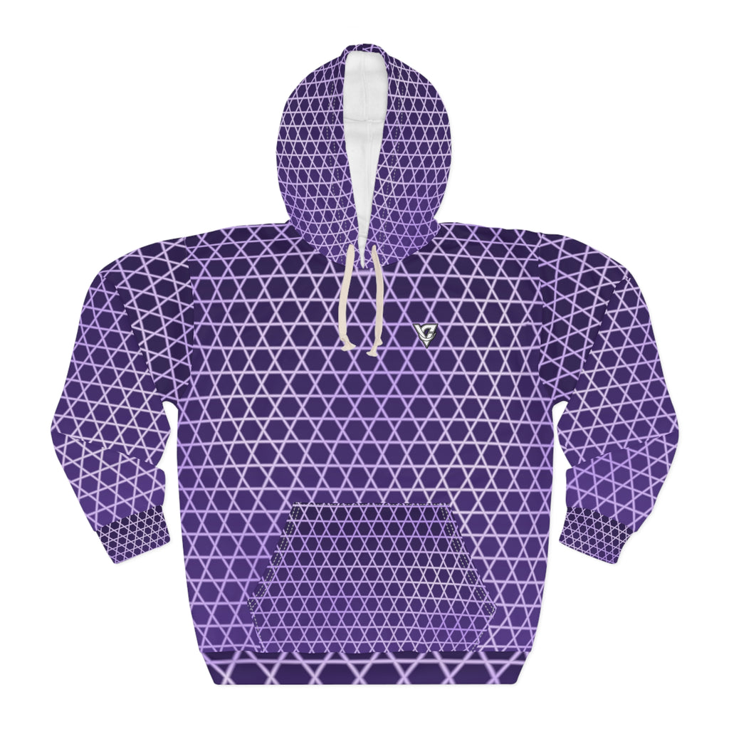 Lilac Hex Grid Women's Pullover Hoodie