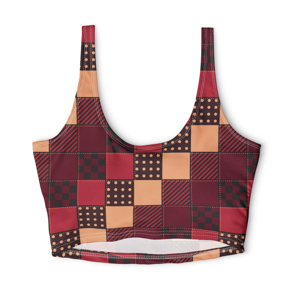 Cranberry Patchwork Sports Bra