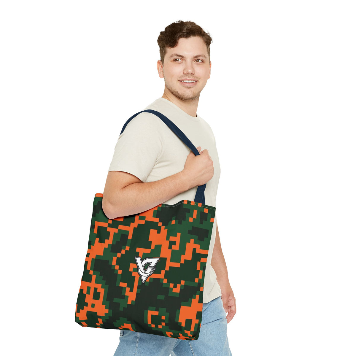 Evergreen Ember Digital Camo Tote Bag — All-Over Print Gym & Everyday Tote