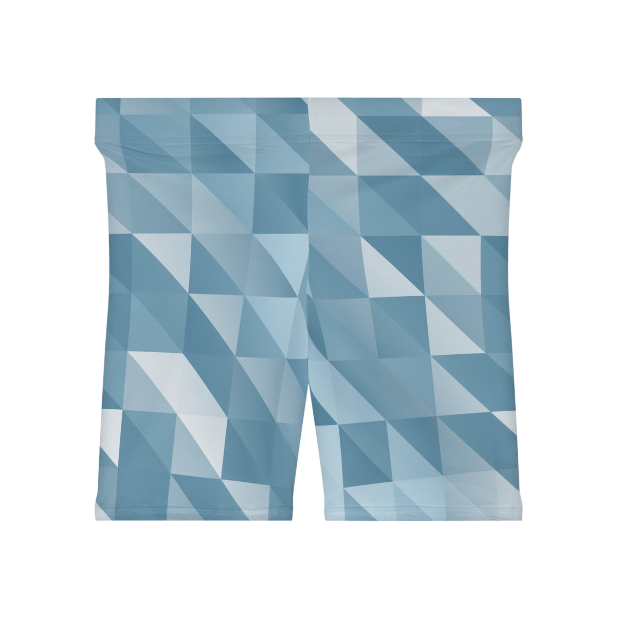 Arctic Low-Poly Women's Biker Shorts — High-Waist Workout Shorts