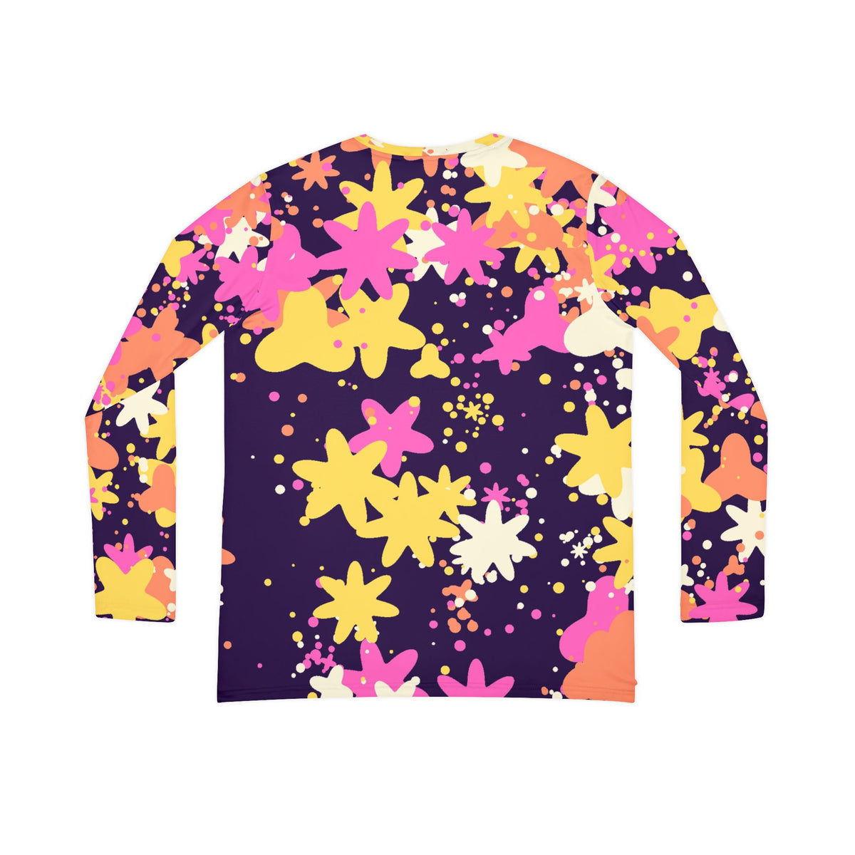 Sunset Splatter Women's Long Sleeve V-Neck Athletic Top