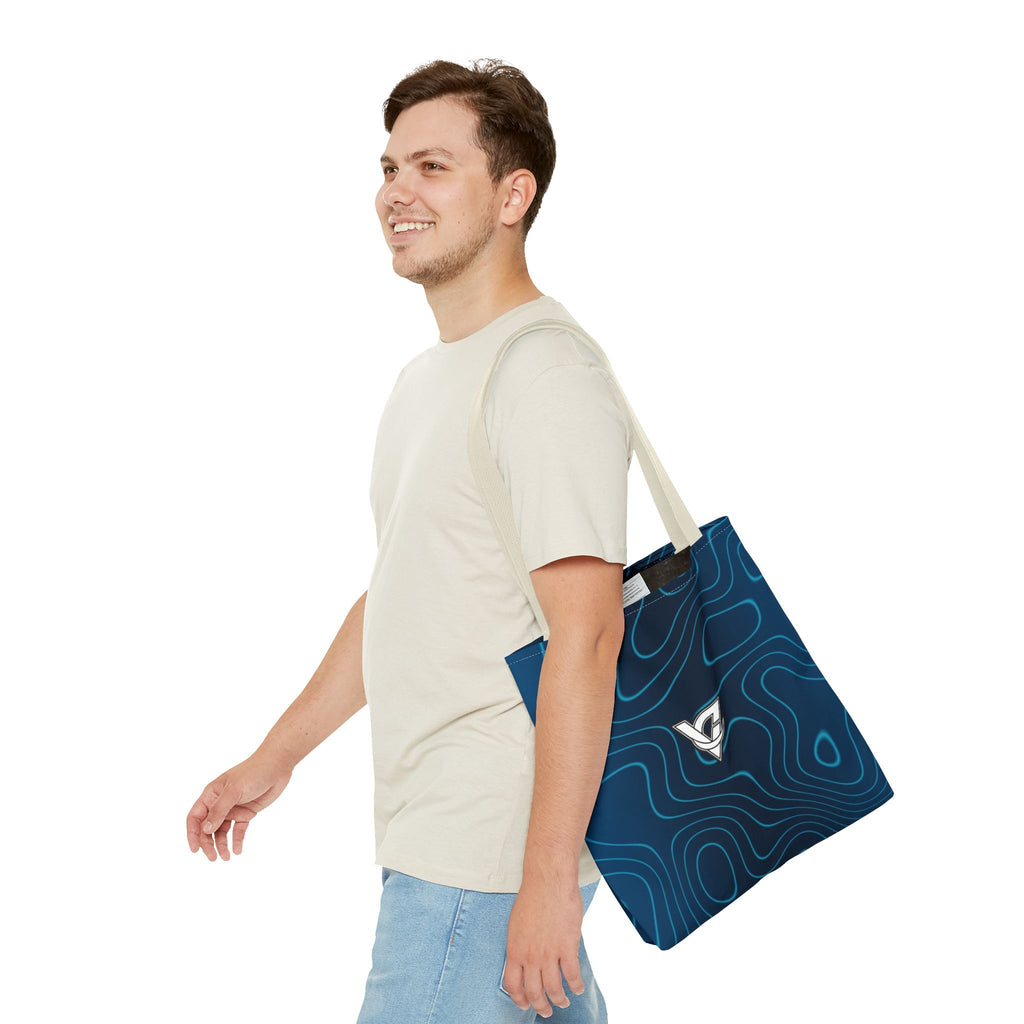 Ocean Topo Tote Bag — All-Over Print Gym & Everyday Tote