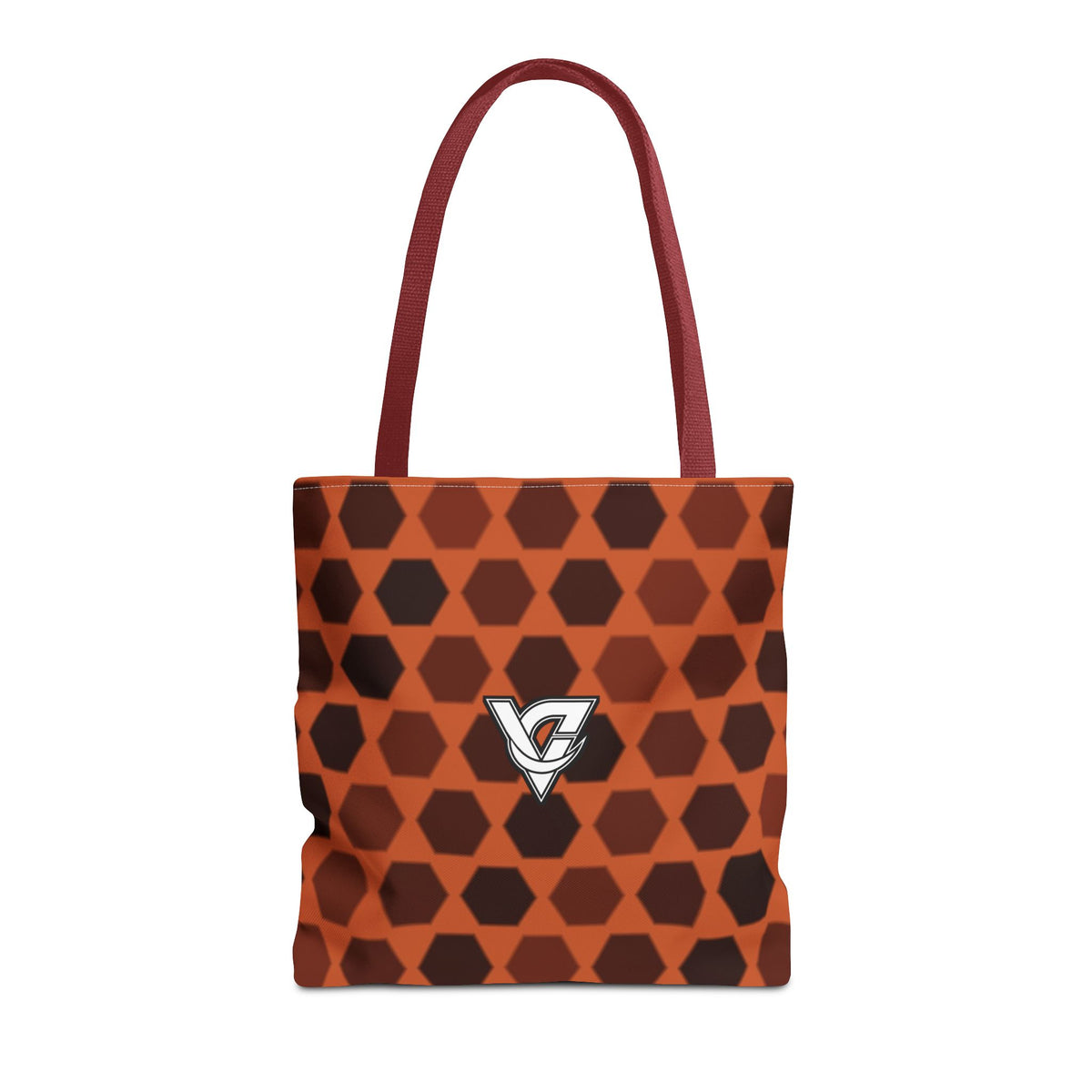 Auburn Hex Grid Tote Bag — All-Over Print Gym & Everyday Tote