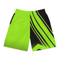 Men's Volt Green & Black Running Jogger Shorts with Pockets — Athletic Performance AOP