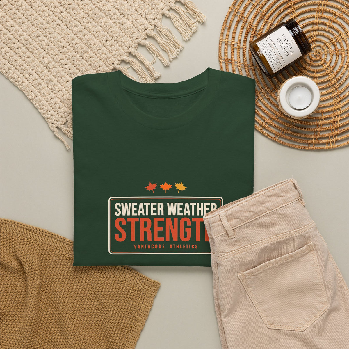 Sweater Weather Strength | Men's Graphic Gym T-Shirt