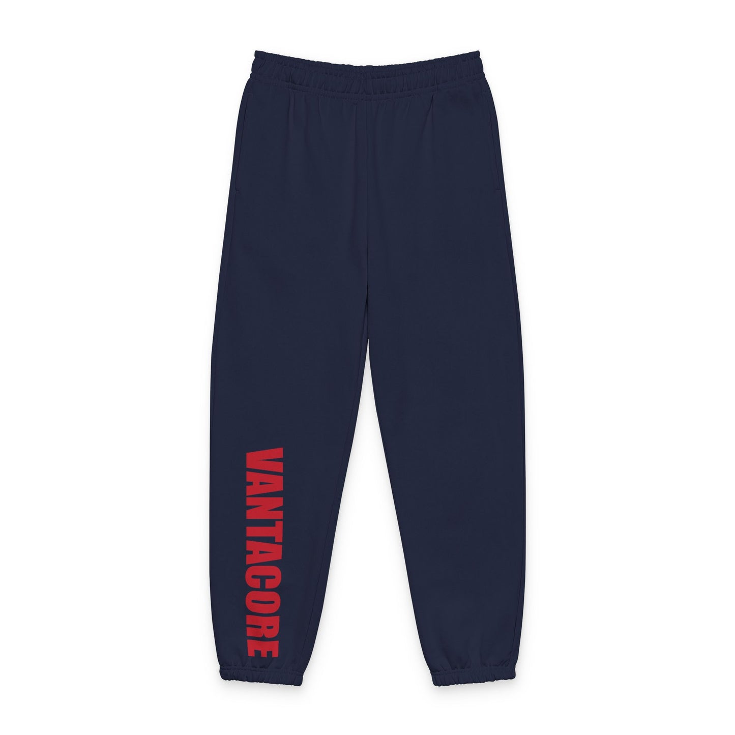 Vantacore Logo Sweatpants — Minimal Vertical Red Graphic Joggers