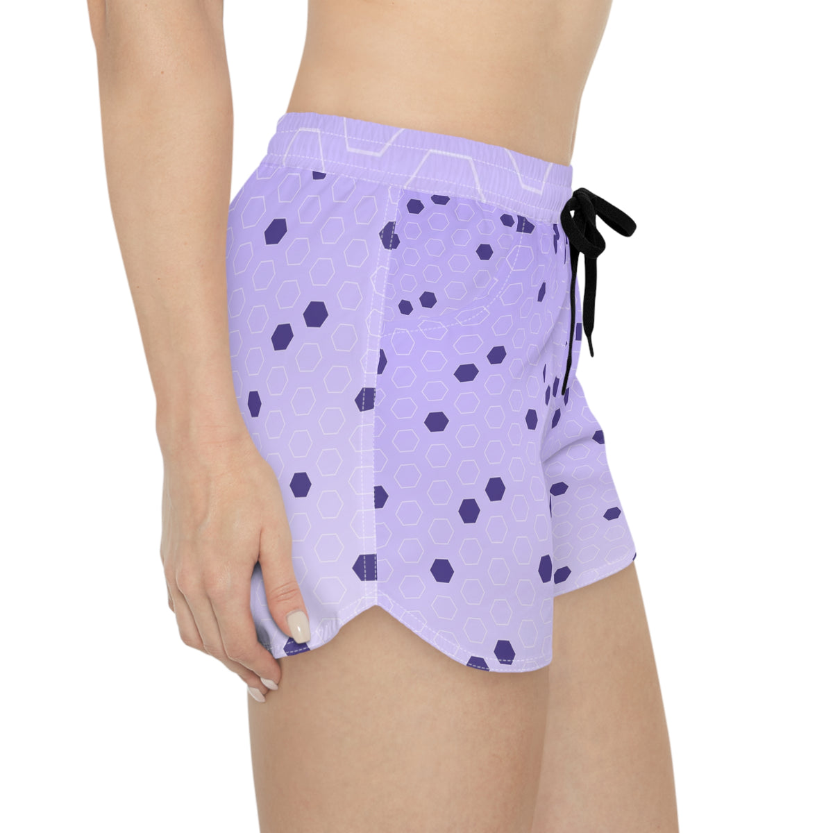 Soccer Lavender Mist Hex Pitch Women's Athletic Shorts with Pockets