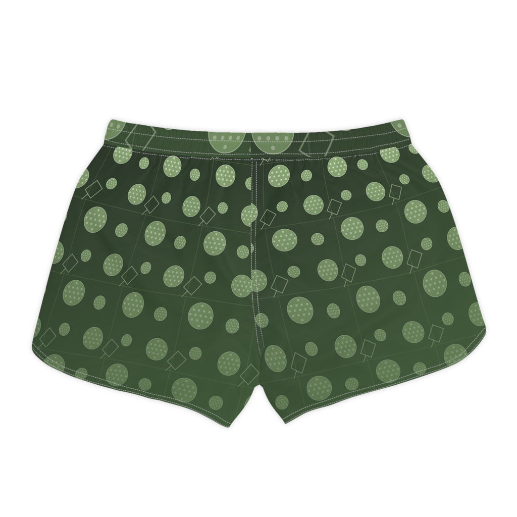 Pickleball Forest Camo Dink Dot Women's Athletic Shorts with Pockets
