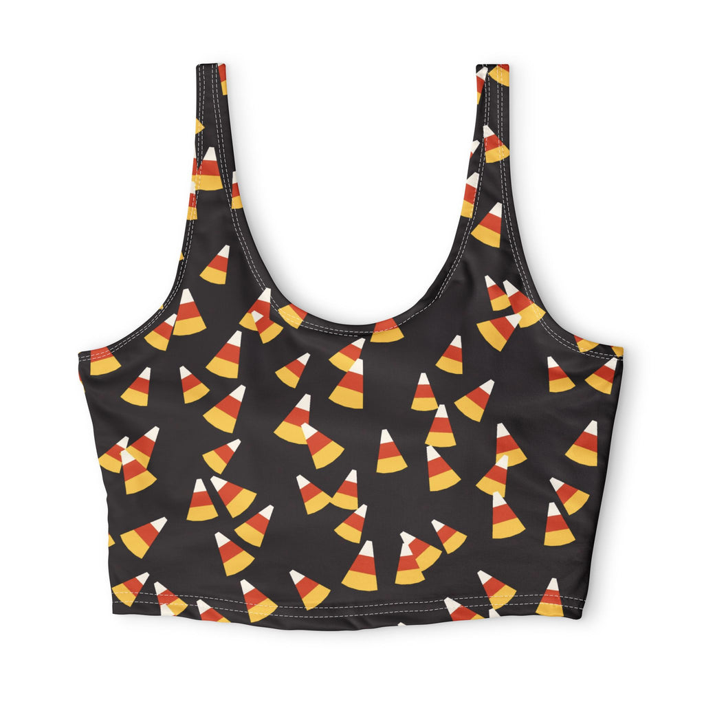 Halloween Blood Moon Candy Corn Toss Sports Bra