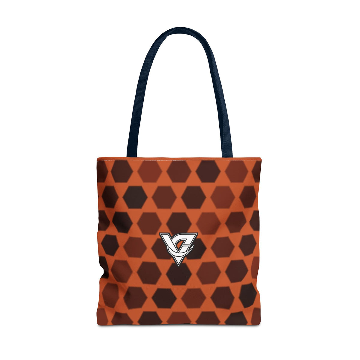 Auburn Hex Grid Tote Bag — All-Over Print Gym & Everyday Tote