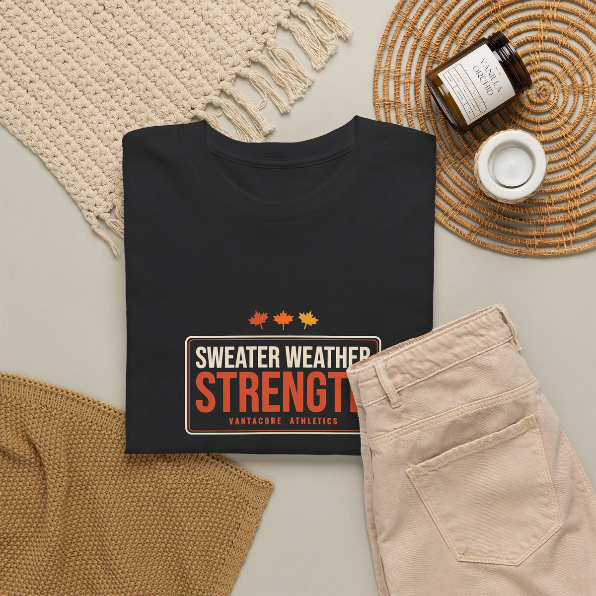 Sweater Weather Strength | Men's Graphic Gym T-Shirt