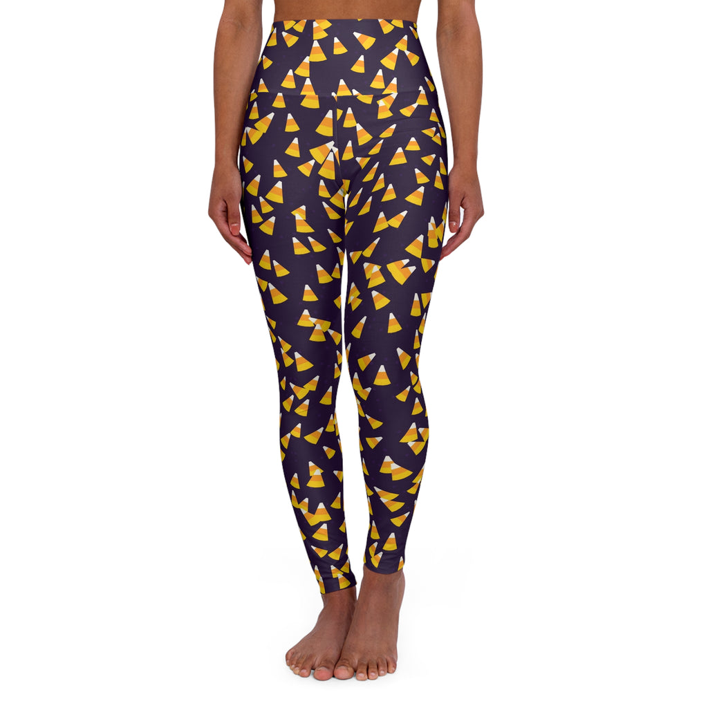 Halloween Hocus Pocus Candy Corn Toss High-Waisted Yoga Leggings