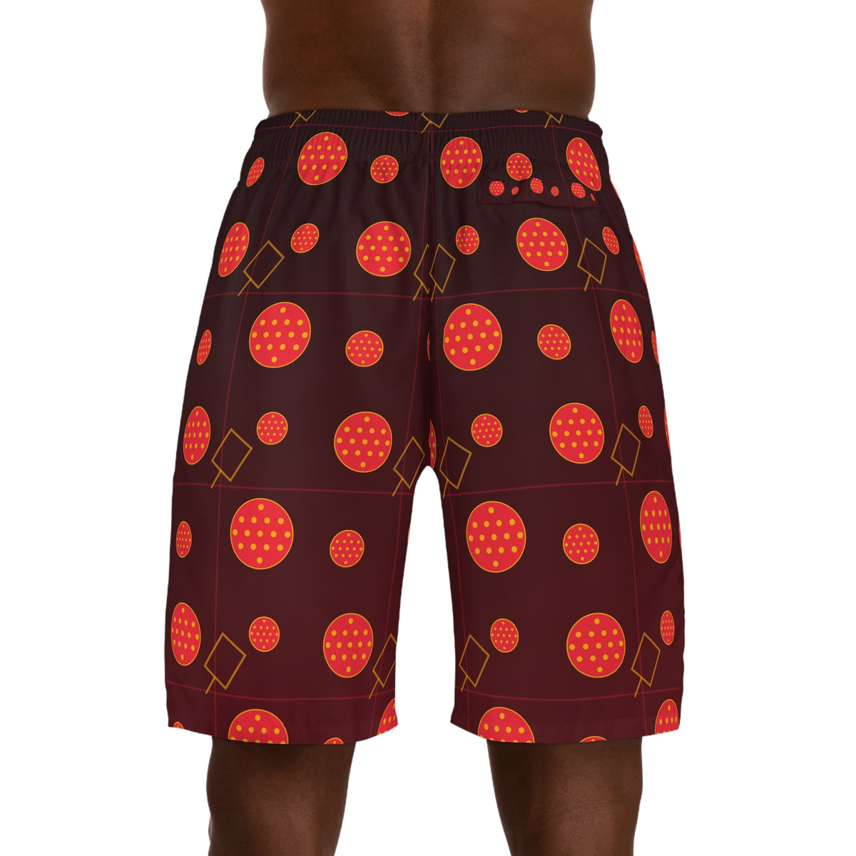 Pickleball Crimson Blaze Dink Dot Men's Athletic Shorts with Pockets
