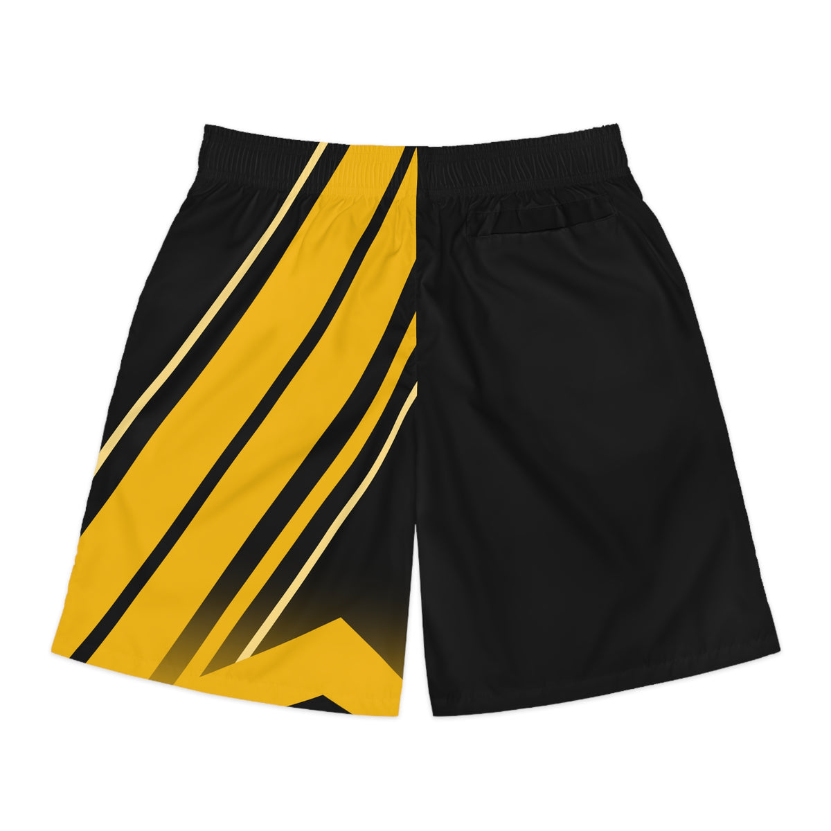 Men's Black & Gold Running Jogger Shorts with Pockets — Athletic Performance